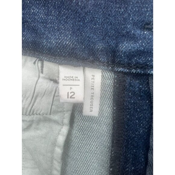Loft Outlet Petite Trousers Dark Wash Denim Cotton Blend Size 12 Petite - Picture 12 of 15